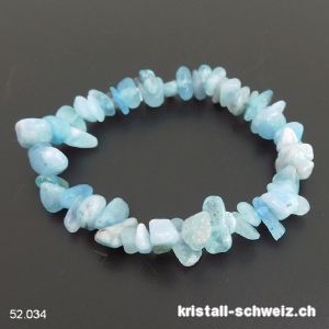 Armband Aquamarin Splitter, elastisch 17,5 cm. Grösse SM. Sonderangebot