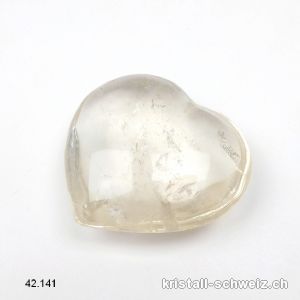 Herz Citrin natur 5 cm. Einzelstück 61 Gramm. A-Qual.