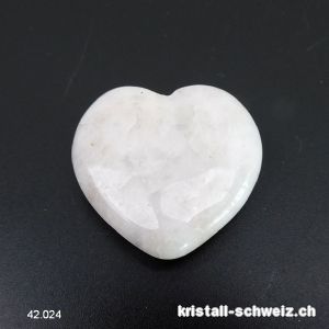 Herz Quarz weiss 3,5 cm, flach