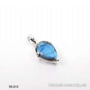 Anhänger Labradorit blau und facettiert aus 925 Silber