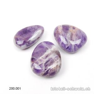 3 x Amethyst Chevron gebohrt 2,5 - 3 cm