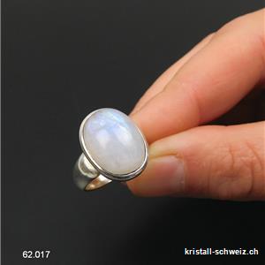 Ring Mondstein Regenbogen Massiv aus 925 Silber. Verstellbar. Unikat