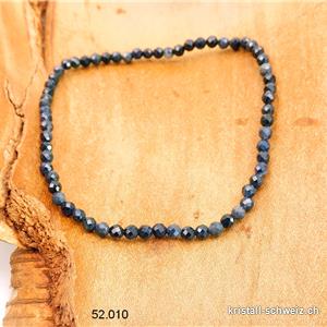 Armband Saphir blau facettiert 3 mm, elastisch 18,5 - 19 cm