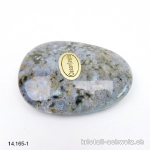 Jaspis Ozean, Antistress Daumenstein 5 x 3,5 cm. Unikat