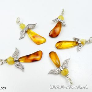Anhänger Bernstein, Engel mit Metall. Sonderangebot
