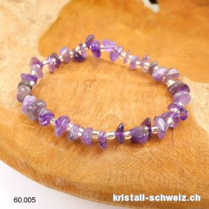 Armband Amethyst Barok, elastisch 16,5 - 17 cm. Grösse S