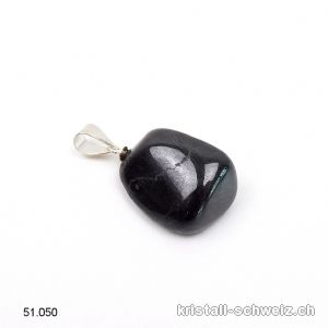 Anhänger Jadeit schwarz aus USA an 925 Silberöse
