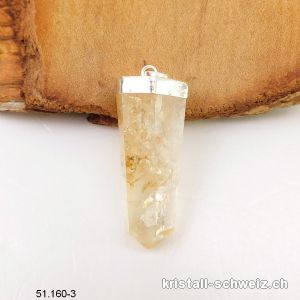 Anhänger Citrin Stab mit Silberkappe. Unikat 3,3 cm