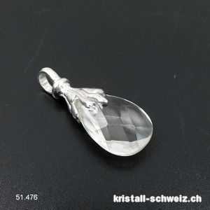 Anhänger Bergkristall facettiert aus 925er Silber