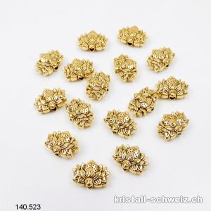 Zwischenteil LOTUS aus Metall vergoldet 12 x 8 x  dick. 4 mm