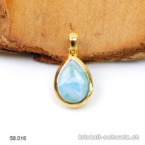 Anhänger Larimar aus 925 Silber vergoldet