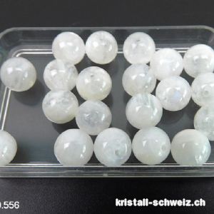 Mondstein weiss, Kugel gelocht 8 - 8,5 mm