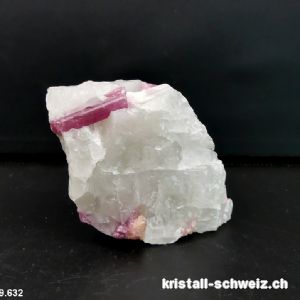 Rosa Turmalin kristallisiert Quarz. Unikat