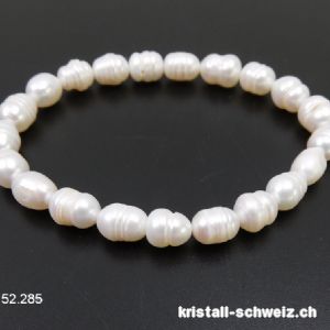 Armband Perlen - Süsswasserperle 6 - 9 mm, elastisch 18,5 cm