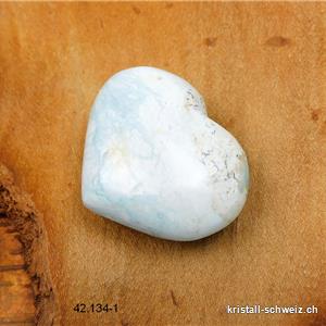 Herz Türkis - Dickit aus Madagaskar 3,7 x 3 cm. Unikat
