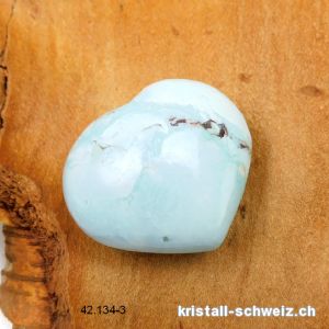 Herz Türkis - Dickit aus Madagaskar 3,8 x 3,4 cm, bauchig. Unikat