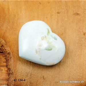 Herz Türkis - Dickit aus Madagaskar 3,8 x 3,2 cm. Unikat