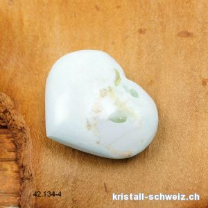 Herz Türkis - Dickit aus Madagaskar 3,8 x 3,2 cm. Unikat