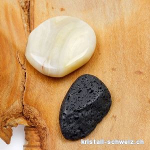 1 x Lava Stein, 1 x Achat Crazy Lace. Einzellos 47 Gramm. Sonderangebot