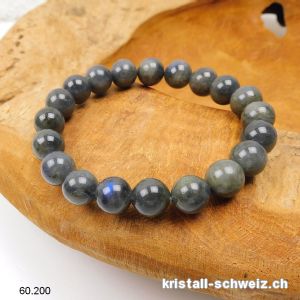 Armband Labradorit 10 mm, elastisch 18,5 cm. Grösse M