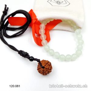 Set SPIRITUELLE BERUHIGUNG Grüner Quarz - Rudraksha. Sonderangebot