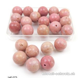 Rhodonit rosa - beige, Kugel gelocht 10 mm. SONDERANGEBOT