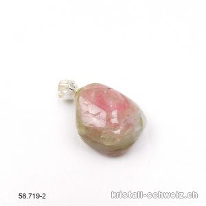 Anhänger Wassermelon Turmalin an Silberöse. Einzelstück