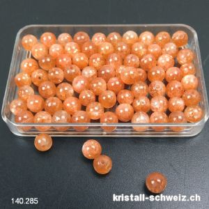 Sonnenstein, Kugel gelocht 5 - 5,5 mm. Schöne Qualität