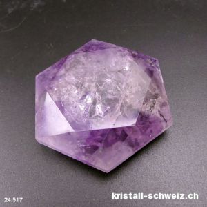 Solomon Siegel Feenstein Amethyst, Diagonal 7,1 cm. Unikat 150 Gramm