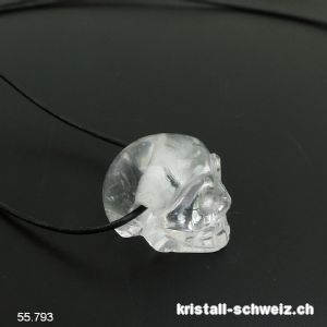 Totenkopf-Anhänger mit Kristall-Steine, Farbe: silber - Kristall