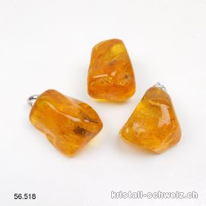 Anhänger Bernstein Honig  aus Baltikum 2 - 2,5 cm an Silberöse. Gr. L