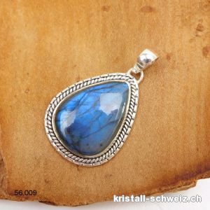 Anhänger Labradorit blau aus 925 Silber. Unikat