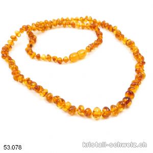 Halskette Bernstein Honig geknüpft 5-8 mm / 60 - 62 cm