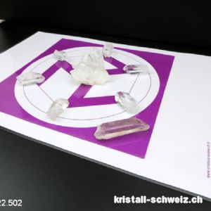 Komplette Reiki Set mit Bergkristall und Raster Anthakarana A4. Unikat