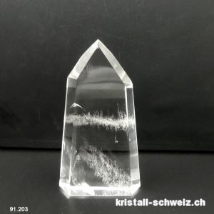 Bergkristall Qualität A poliert, Höhe 10,6 cm. Einzelstück 199 Gramm