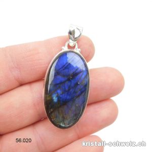 Anhänger Labradorit blau aus 925 Silber. Unikat