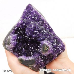 Amethyst Druse aus Brasilien 20 cm mit Metallständer. Unikat