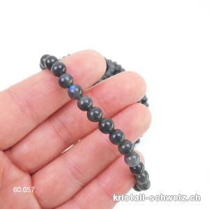 Armband Labradorit dunkel 6-6,5 mm / 18 cm. Grösse M