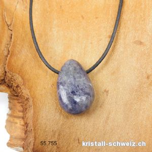 Iolith - Cordierit 2,7 - 3 cm gebohrt mit Lederband. Sonderangebot