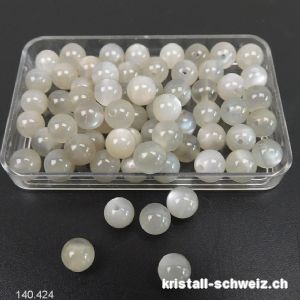 Mondstein hellgrau, Kugel gelocht 6 mm