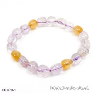 Armband Amethyst hell - Citrin 8-10 mm / 18,5 cm. Unikat