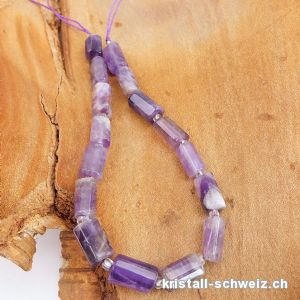 Halb-Strang Amethyst, Röhrchen facettiert ca. 16 Steine