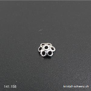 Blumekappe 5 mm, Zwischenteil 925er Silber