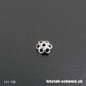 Blumekappe 5 mm, Zwischenteil 925er Silber