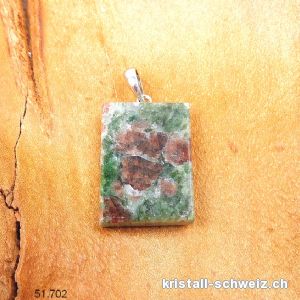 Anhänger Granat Eklogit aus Norwegen ans Silberöse. Unikat