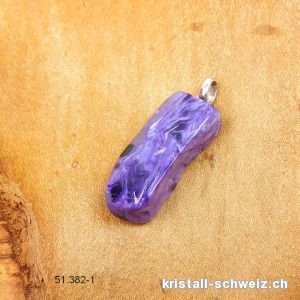 Anhänger Charoit aus Russland an Silberöse rhodiniert. Unikat