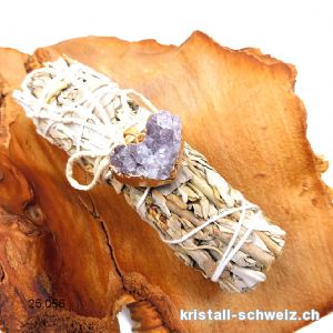 1 x WEISSER SALBEI u. Anhänger Amethyst Herz