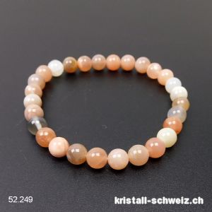 Armband Mondstein gemischt 6,5-7 mm/18 cm. Größe M