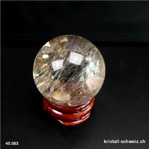 Kugel Rutil-Quarz 3,6 cm. Unikat 64 Gramm