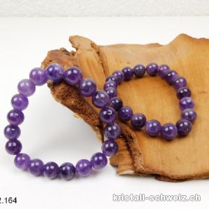 Armband Amethyst 10 mm, elastisch 19 cm. Grösse M-L